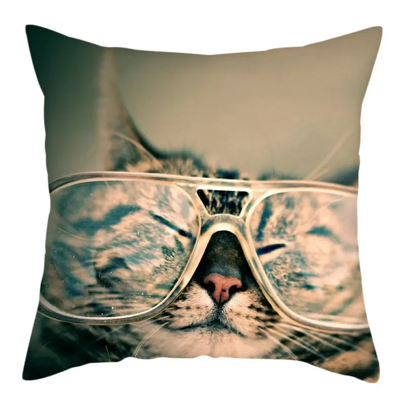 Axyaa Cat Dog Pet Polyester Pillow Cover Cushion Cover Home Sofa Decor 45x45cm
