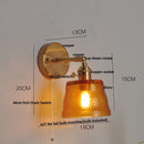 Axyaa Brass Finish Glass Wall Sconce Light with Pull Chain Switch