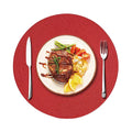 Axyaa Christmas Black Round Woven Placemats Set for Kitchen Tables - 6PCS