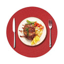 Axyaa Christmas Black Round Woven Placemats Set for Kitchen Tables - 6PCS