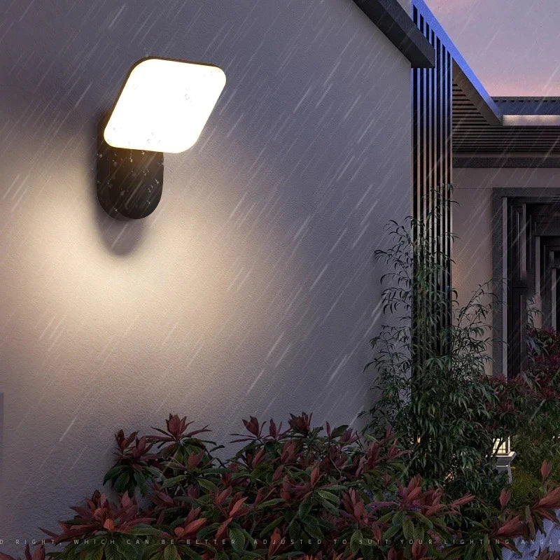 Axyaa Outdoor Sensor Wall Light: Modern, Waterproof Aluminum Design for Garden, Patio, Balcony