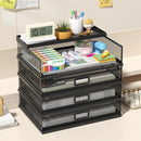 Axyaa 4-Tier Stackable Letter Tray Desk Organizer with Pen Holder