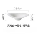 Axyaa White Ceramic Irregular Shaped Deep Soup Plate - High-End Tableware