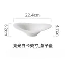 Axyaa White Ceramic Irregular Shaped Deep Soup Plate - High-End Tableware