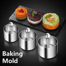 Axyaa Stainless Steel Round Mousse Mold with Lid - Food Decoration Cooking Tools