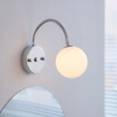 Axyaa Silver Hose Glass Ball Wall Lamp Modern Nordic Bedroom LED Light