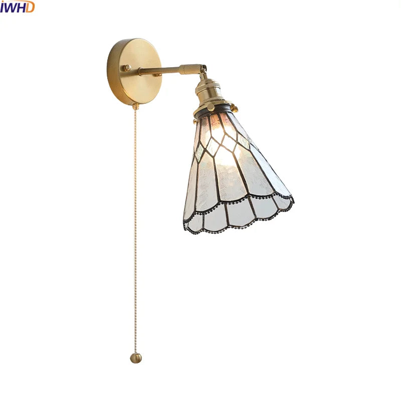 Axyaa Clear Glass Copper Arm LED Wall Sconce Wandlamp