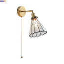 Axyaa Clear Glass Copper Arm LED Wall Lamp Sconce Modern Indoor Bedroom Decor