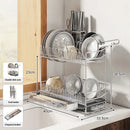 Axyaa Dish Drying Rack with Drainboard and Utensil Holder for Kitchen Counter