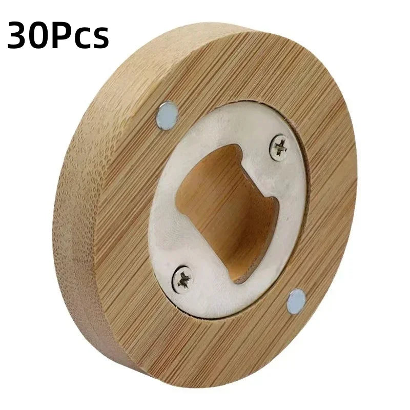 Axyaa Bamboo Beer Bottle Opener Fridge Magnet Bar Home Party Tool