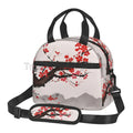Axyaa Sakura Cherry Blossoms Insulated Lunch Bag: Reusable Thermal Cooler for Work, School, Picnic