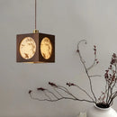 Axyaa Bamboo Rhyme Wooden Chandelier Vintage Fabric Lampshade for Study, Bedroom, Restaurant