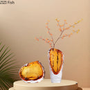 Axyaa Amber Glass Vase: Hydroponic Plant Pot for Table Decor and Flower Arrangements
