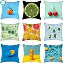 Axyaa Citrus Fruit Print Pillow Cover 45x45cm - Home Sofa Decor