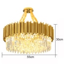 Axyaa Crystal Ceiling Chandelier: Luxury LED Lighting for Modern Living Spaces
