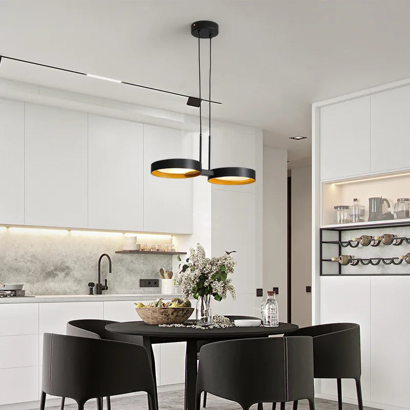 Axyaa Metal Acrylic LED Chandelier Modern Pendant Light Living Room Wall Lamp