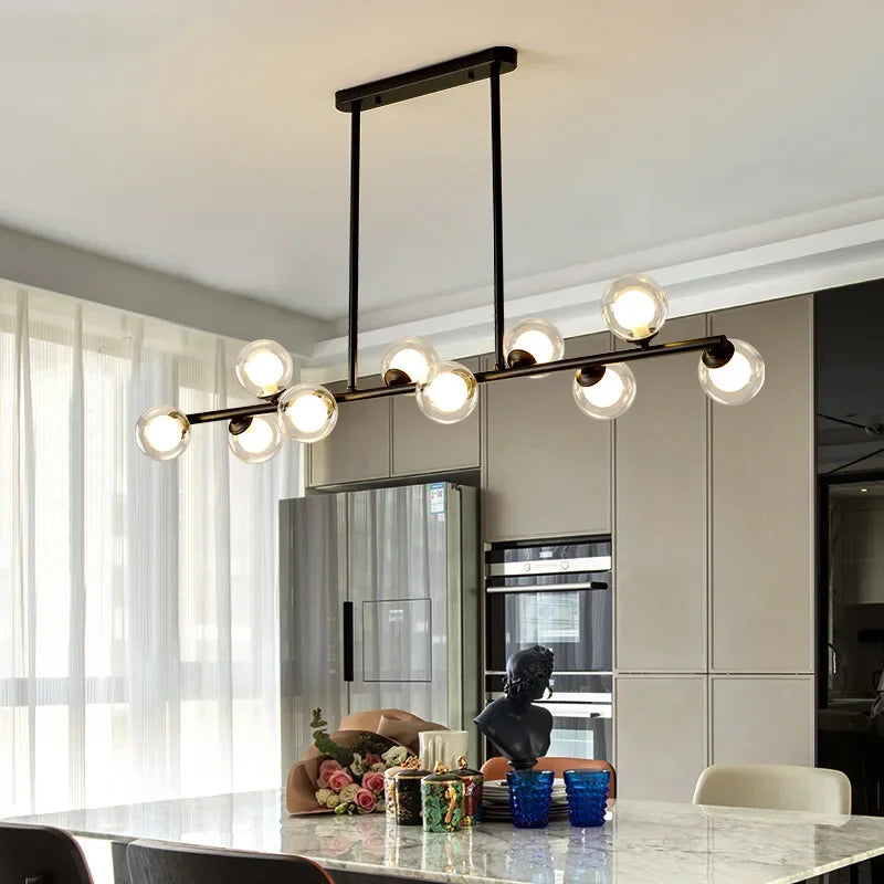Axyaa Gold Glass Ball LED Pendant Light for Kitchen Living Room