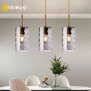 Axyaa Rippled Glass Multi-Head Pendant Light for Dining Room & Kitchen
