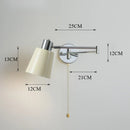 Axyaa LED Wall Lamp Adjustable Telescopic Arm Home Decor Bedside Bedroom Switch Reading