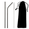 Axyaa Stainless Steel Drinking Straws Set with Cleaning Brush