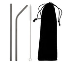 Axyaa Stainless Steel Drinking Straws Set with Cleaning Brush