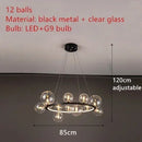 Axyaa Minimalist Glass Ball Pendant Light for Nordic Living Room, Bedroom, and Dining Room