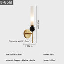 Axyaa Copper LED Wall Lamp Living Room Bedrom Sconce, Black Gold
