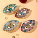 Axyaa Devil Eye Prints Ceramic Jewelry Storage Tray Oval Porch Decor Ornaments