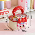 Axyaa Clear Plastic Storage Box with Handle and Dividers