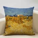 Axyaa Sunflower Oil Printed Cushion Cover - Van Gogh Inspired Decor Pillow Case