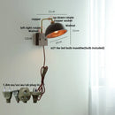 Axyaa Rotatable Vintage LED Wall Sconce Walnut Wood Loft Bedroom Light