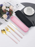 Axyaa 4-Piece Portable Travel Cutlery Set with Box