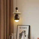 Axyaa Stone Running Antique Wooden Headboard Pendant Lamp Yellow Stone Retro Restaurant Lamp