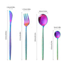 Axyaa Stainless Steel Colorful Cutlery Set with Cracked Handle - Portuguese Style