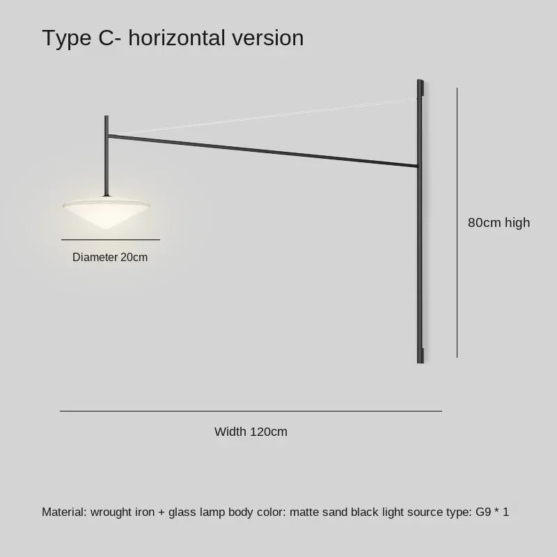 Axyaa Black Swim Arm Wall Light for Living Room & Bedroom