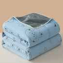 Axyaa Cotton Gauze Throw Blanket, AB Side Towel for Home, Travel & Kids