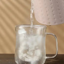 Axyaa Double Wall Glass Coffee Cup Handle Drinkware High Borosilicate Heat-resistant