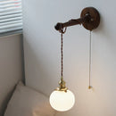Axyaa White Pumpkin Glass LED Wall Light for Home Interior Lighting Fixture
