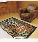 Axyaa Leopard Print Area Rug: Modern Living Room Carpet, Non-slip Washable Mat