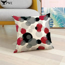 Axyaa Geometric Throw Pillow Cover Set in Red, Blue, and Gray