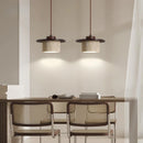 Axyaa Yellow Travertine Wood LED Pendant Light Fixture for Bedside Dining Room Decor