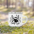 Axyaa Enamel Camping Coffee Handle Cup Nature Hiking Water Tea Mug