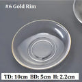 Axyaa Gold Rim Glass Saucer Plates for Tea Coffee Cup - Set of 1