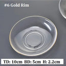 Axyaa Gold Rim Glass Saucer Plates for Tea Coffee Cup - Set of 1