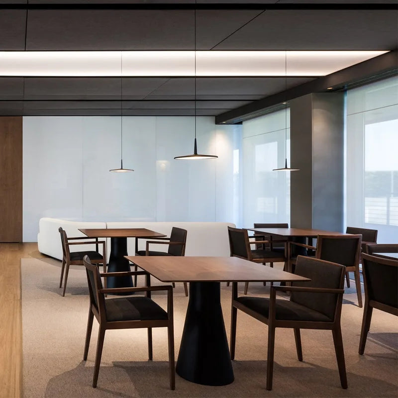 Axyaa Nordic Minimalist Chandelier: Modern Black/White Metal Pendant Light for Dining Room
