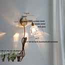 Axyaa Copper Base LED Wall Sconce, Pull Chain Switch, Clear Glass, Nordic Modern Rotation