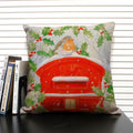 Axyaa Christmas Bird Snow Pattern 45x45cm Linen Pillow Case Home Sofa Decoration