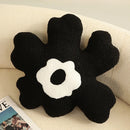 Axyaa Black Flower Pillows - Christmas Decorative 3D Cushion for Home & Hallowmas