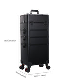 Axyaa 4-Layer Rolling Makeup Case - Large Portable Cosmetic Organizer