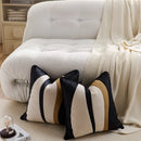 Axyaa Abstract Block Embroidery Cushion Cover in Black Brown Beige Schema 45x45cm
